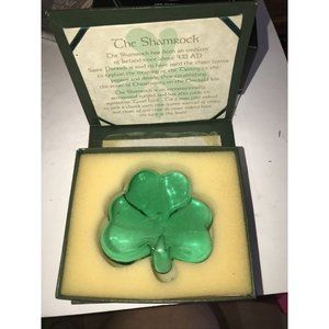 An Irish Blessing Heavy Glass Shamrock. Roman Inc.